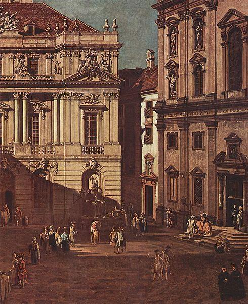 Bernardo Bellotto Ansicht von Wien, Platz vor der Universitat, von Sudost aus gesehen, mit der groben Aula der Universitat und Jesuitenkirche oil painting picture